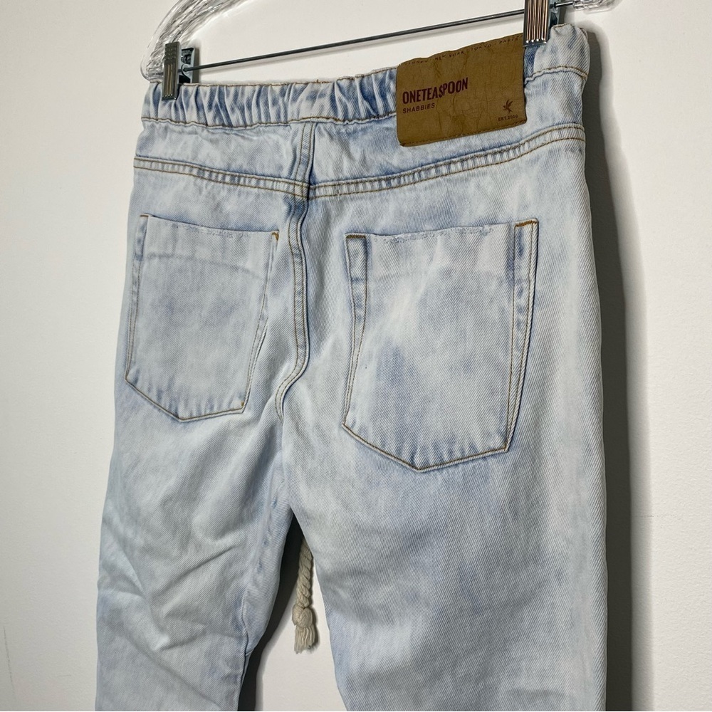 One Teaspoon Shabbies Free People Light Denim Drawstring Boyfriend Jeans - Picture 6 of 11